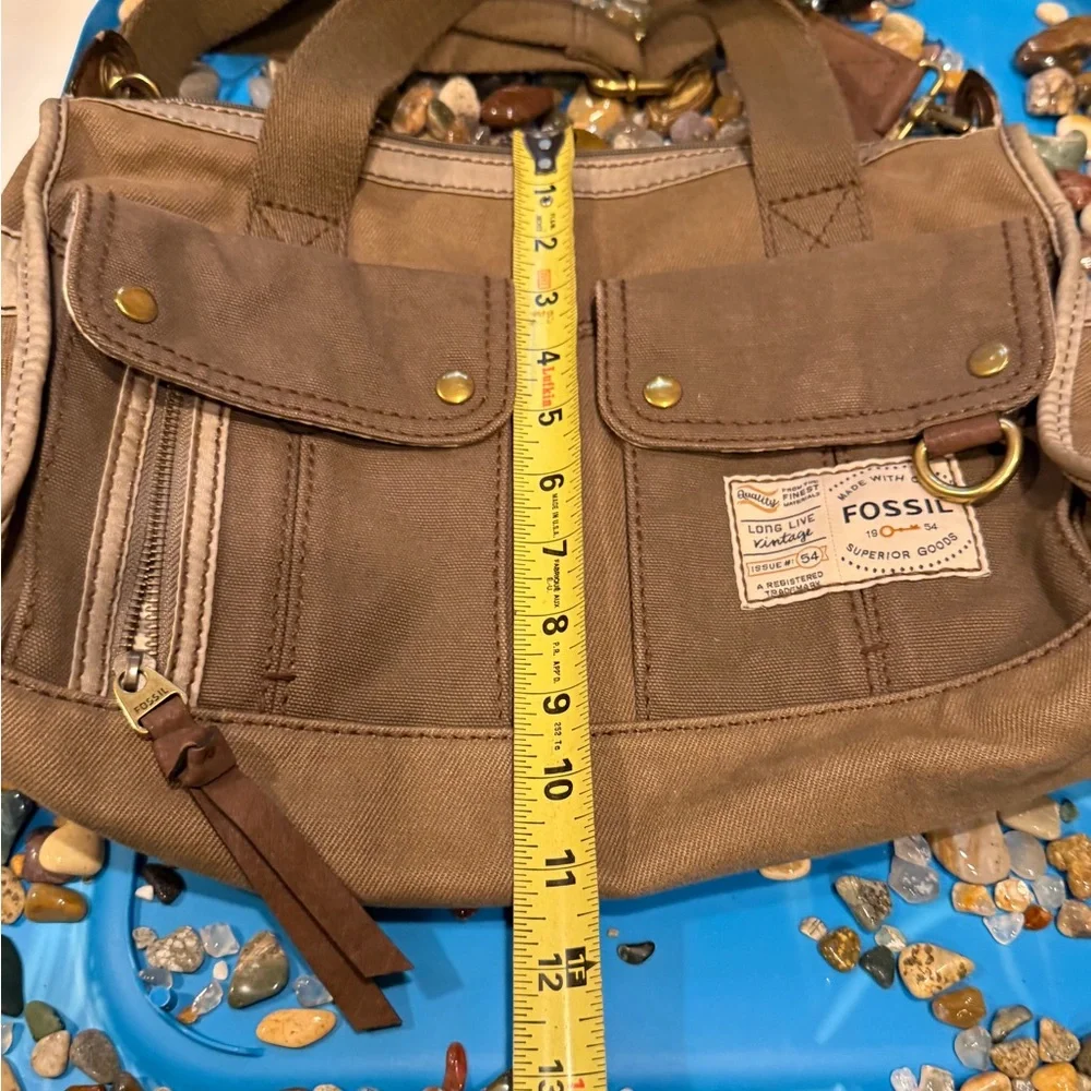 Fossil Vintage Tan and Brown Canvas Tote - Picture 9 of 9